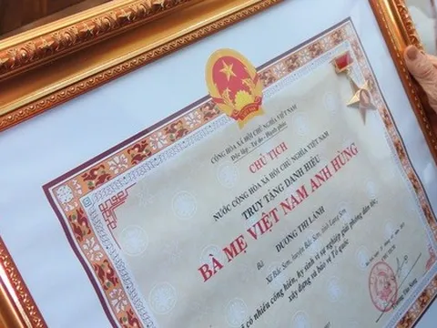 Thủ tục xét tặng danh hiệu vinh dự Nhà nước "Bà mẹ Việt Nam anh hùng"