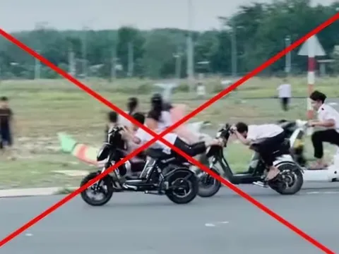 Bình Phước: Học sinh lớp 6 tổ chức đua xe đạp điện