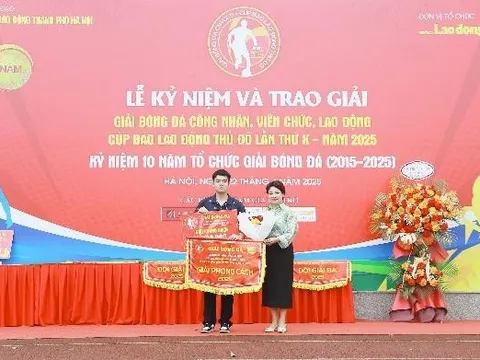 Giải bóng đá Cúp Báo Lao động Thủ đô 2025: 10 năm lan tỏa tinh thần đoàn kết