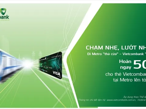 Chào mừng 50 năm Thống nhất đất nước, Vietcombank hoàn 50% vé Metro