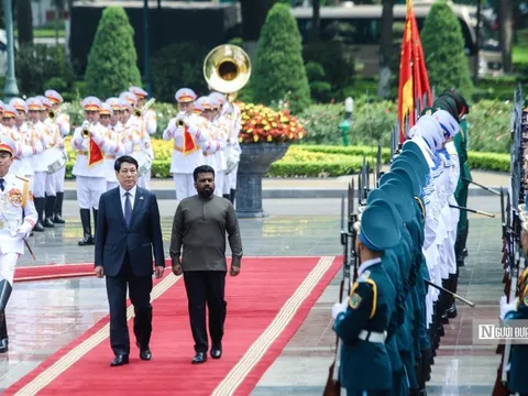 Chủ tịch nước Lương Cường chủ trì lễ đón Tổng thống Sri Lanka