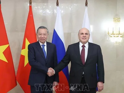 Tổng Bí thư Tô Lâm hội kiến Thủ tướng Liên bang Nga Mikhail Mishustin