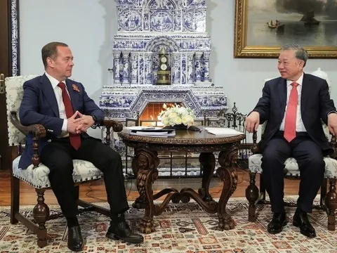 Tổng Bí thư Tô Lâm hội kiến Phó Chủ tịch Hội đồng An ninh Liên bang Nga Dmitry Medvedev