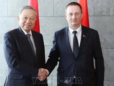 Tổng Bí thư Tô Lâm hội kiến Thủ tướng Belarus