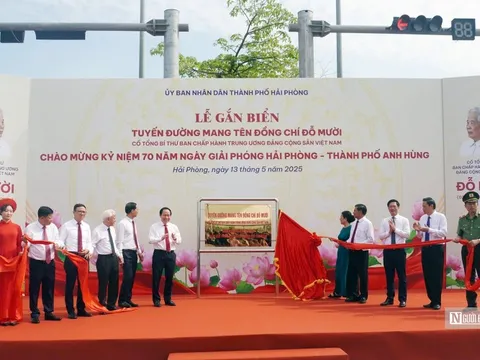 Hải Phòng: Gắn biển tuyến đường mang tên cố Tổng Bí thư Đỗ Mười