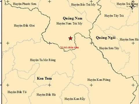 Xảy ra 13 trận động đất tại Quảng Nam và Kon Tum