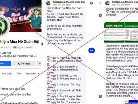 Cảnh giác khi đăng ký tham gia trại hè quân đội nhân dân trên mạng xã hội