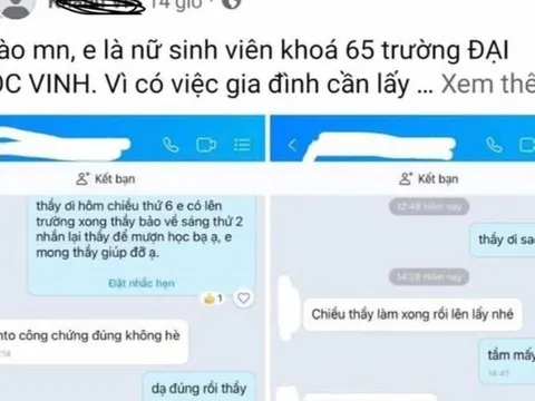 Xác minh thông tin nữ sinh tố bị cán bộ Đại học Vinh "gạ gẫm" khi xin giấy tờ