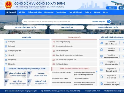 Bộ Xây dựng: 100% TTHC liên quan đến doanh nghiệp được thực hiện trực tuyến, thông suốt