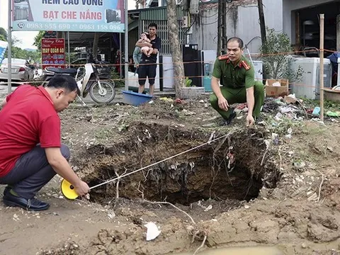 Xuất hiện hố "tử thần" có đường kính gần 3m ở Tuyên Quang