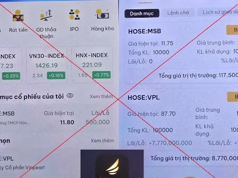 Cảnh báo thủ đoạn lừa đảo qua app chứng khoán giả mạo