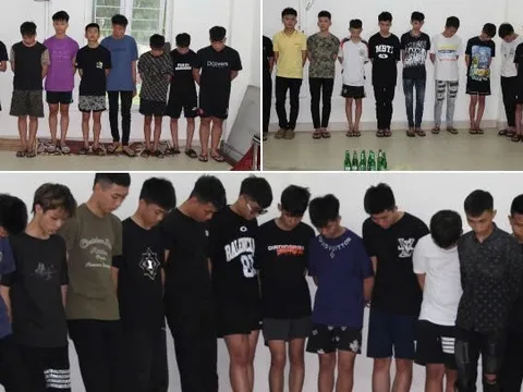 Bắt nhóm thanh niên dùng hung khí đánh nhau trong đêm ở Nghệ An