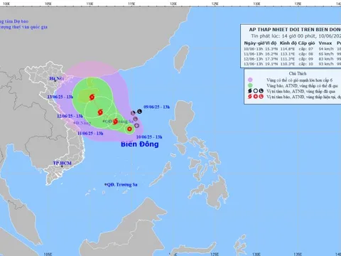 Áp thấp nhiệt đới khả năng mạnh lên thành bão