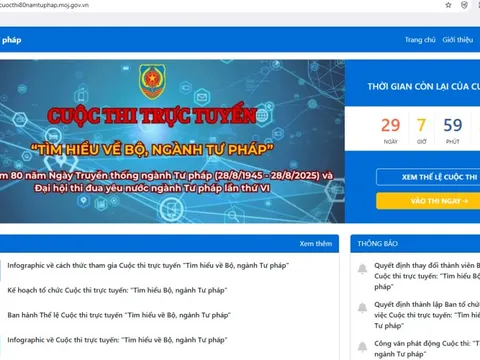Cuộc thi ‘Tìm hiểu về Bộ, ngành Tư pháp’: Đã có gần 40 nghìn lượt thi sau 2 tuần
