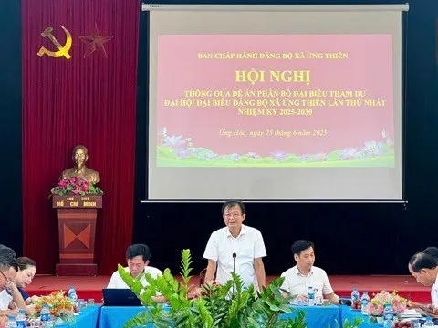 Xã Ứng Thiên mới vận hành thử nghiệm Ban Thường vụ Đảng ủy, Ban Chấp hành Đảng bộ