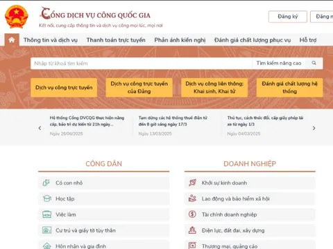 Triển khai Cổng Dịch vụ công quốc gia trở thành điểm “một cửa số” tập trung, duy nhất từ 18h 27/6/2025