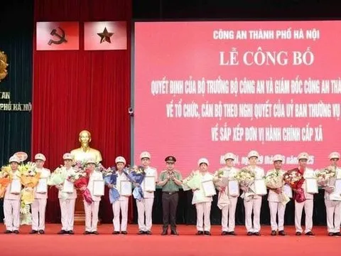 Công an thành phố Hà Nội công bố 126 Trưởng, Phó Công an phường, xã theo mô hình tổ chức mới