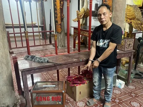 Bắt đối tượng chuyên trộm tiền công đức tại các đình, chùa