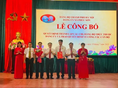 Đảng uỷ xã Phúc Sơn: Công bố các quyết định thành lập tổ chức Đảng