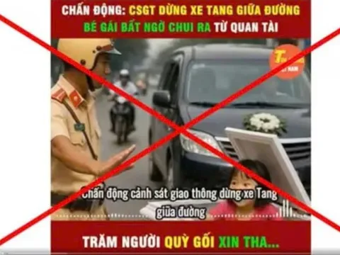 Video có tiêu đề “Chấn động: CSGT dừng xe tang giữa đường, bé gái bất ngờ chui ra từ quan tài” là sai sự thật