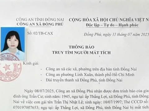 Công an truy tìm 2 cô gái trẻ mất tích ở Đồng Nai