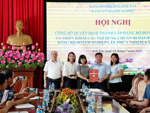 Công bố quyết định thành lập Đảng bộ Doanh nghiệp phường Sơn Tây