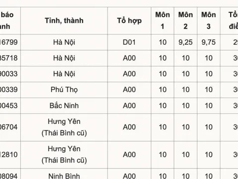 ĐIỂM THI TỐT NGHIỆP THPT 2025: Cả nước có 8 thủ khoa 30/30 điểm tổ hợp Toán, Lý Hóa