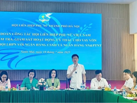Đoàn công tác kiểm tra, giám sát hoạt động ủy thác cho vay vốn tại xã Xuân Mai