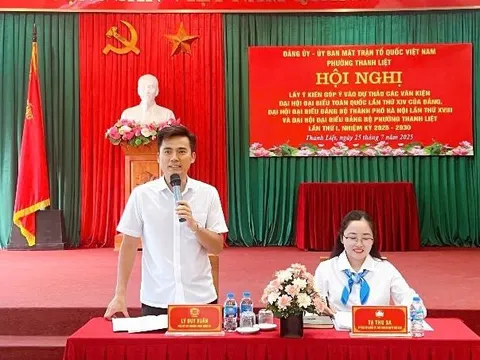 Phường Thanh Liệt lấy ý kiến góp ý dự thảo văn kiện Đại hội Đảng các cấp, nhiệm kỳ 2025-2030