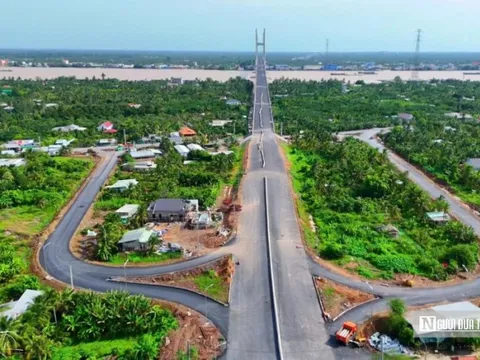 Cầu Rạch Miễu 2 cán mốc 99% tiến độ, sẵn sàng nối liền hai bờ sông Tiền