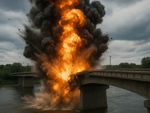 Bom nặng 3 tấn Nga phá hủy cây cầu chiến lược của Ukraine