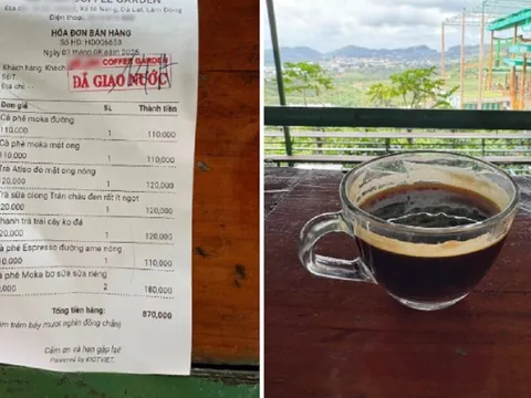 Gần 900.000 đồng cho 8 ly nước ở quán cà phê tại Đà Lạt, du khách "vỡ mộng"