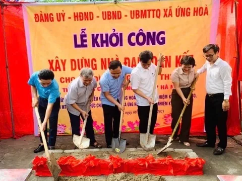 Xã Ứng Hoà khởi công xây dựng nhà “Đại đoàn kết” cho gia đình bà Chu Thị Thiện