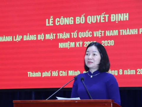 Bà Trương Thị Bích Hạnh làm Bí thư Đảng uỷ MTTQ Việt Nam Tp.HCM