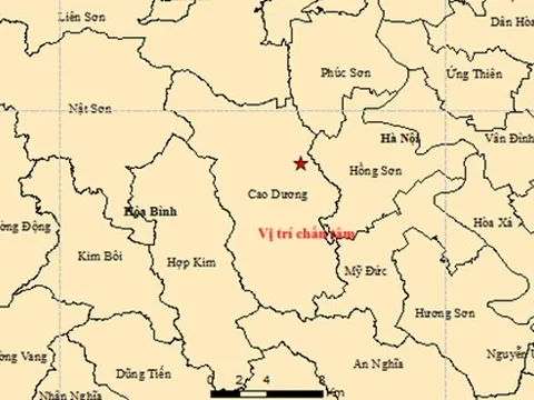 Động đất 3,6 độ tại xã Cao Dương, tỉnh Phú Thọ