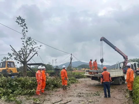 EVNNPC đã cấp điện trở lại cho hơn 95% khách hàng bị ảnh hưởng bởi bão số 5