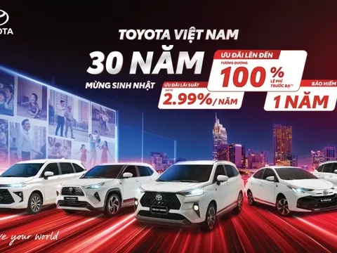 Bùng nổ ưu đãi chúc mừng sinh nhật 30 năm của Toyota Việt Nam