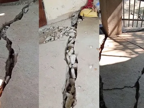 Nhiều nhà dân ở miền núi Nghệ An xuất hiện các vết nứt nẻ, sụt lún sâu
