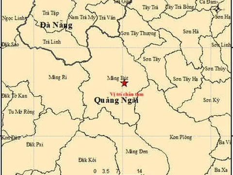 Động đất 4.5 độ tại xã Măng Bút, tỉnh Quảng Ngãi