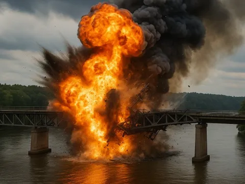 Nga giáng đòn hiểm: Cầu tiếp vận qua sông Oskol bị phá hủy trong chớp mắt