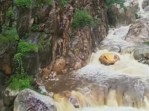 "Đầu trăn khổng lồ" xuất hiện giữa suối, khách du lịch hoảng loạn, sợ hãi