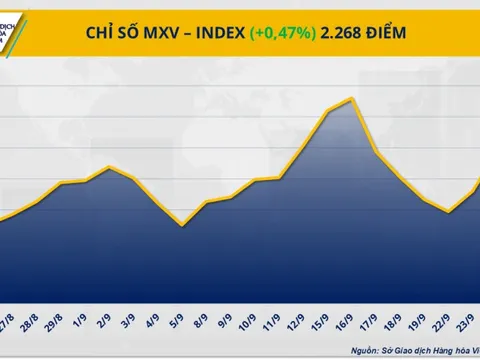 THỊ TRƯỜNG HÀNG HÓA: Lực mua áp đảo, MXV-Index xanh phiên thứ ba liên tiếp