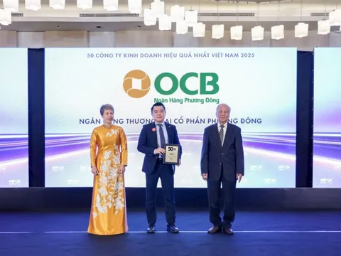 OCB được vinh danh ở Top 50 công ty kinh doanh hiệu quả hàng đầu Việt Nam