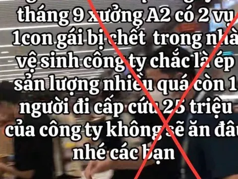 Xử lý nam thanh niên tung tin "nữ công nhân tử vong do ép sản lượng quá nhiều"