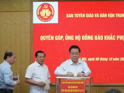 Ban Tuyên giáo và Dân vận Trung ương phát động ủng hộ đồng bào khắc phục hậu quả bão lũ