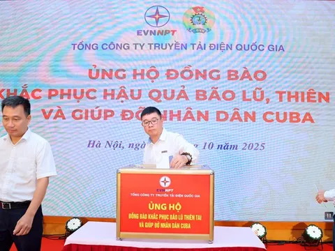 EVNNPT quyên góp ủng hộ đồng bào khắc phục hậu quả bão lũ, thiên tai