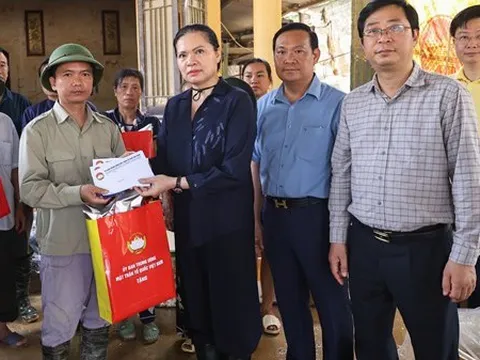 Ủy ban Trung ương MTTQ Việt Nam thăm hỏi, hỗ trợ người dân vùng lũ tỉnh Thái Nguyên