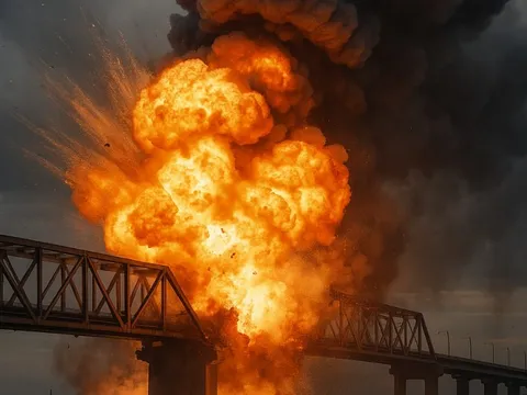 Khoảnh khắc định mệnh: Cây cầu chiến lược của Kiev nổ tung dưới hoả lực Nga