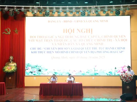 Xã Quang Minh đối thoại về chuyển đổi số và giải quyết thủ tục hành chính khi thực hiện mô hình chính quyền địa phương 2 cấp