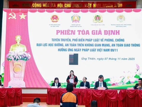 Xã Ứng Thiên: Phiên toà giả định giúp xây dựng môi trường học đường an toàn